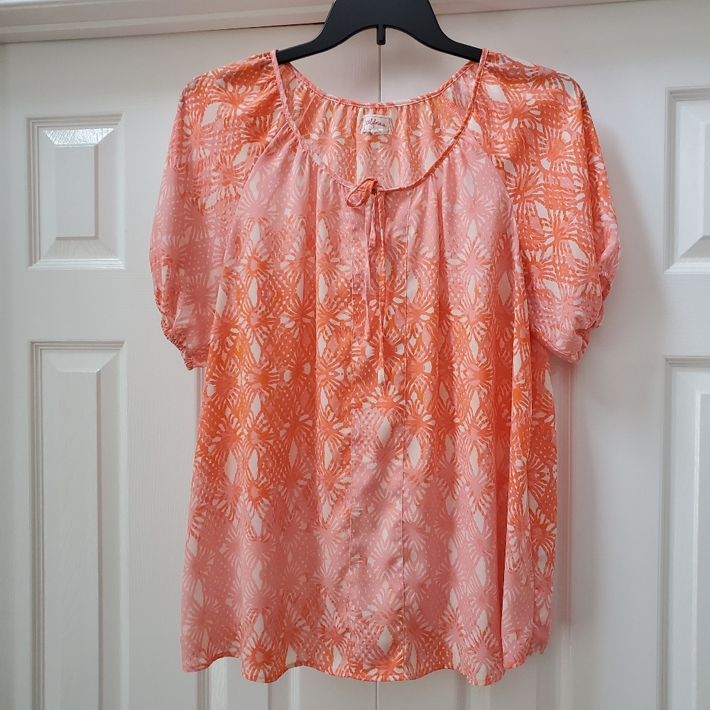 California Happenings Pink & orange boho blouse